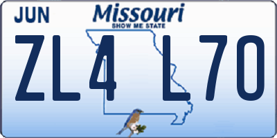 MO license plate ZL4L7O