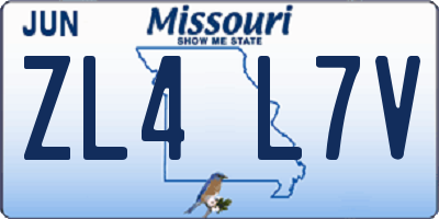 MO license plate ZL4L7V