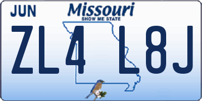 MO license plate ZL4L8J