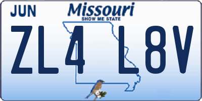 MO license plate ZL4L8V