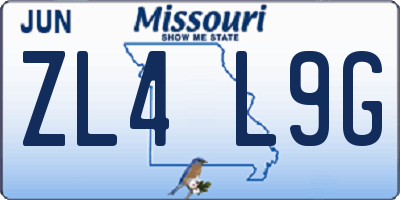 MO license plate ZL4L9G