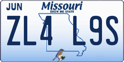 MO license plate ZL4L9S