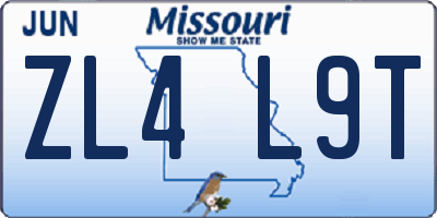 MO license plate ZL4L9T
