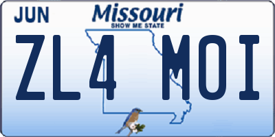 MO license plate ZL4M0I