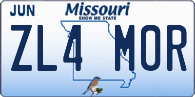 MO license plate ZL4M0R