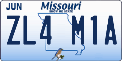 MO license plate ZL4M1A