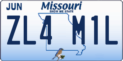 MO license plate ZL4M1L