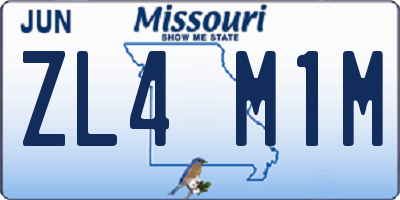 MO license plate ZL4M1M