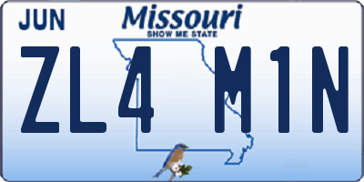 MO license plate ZL4M1N