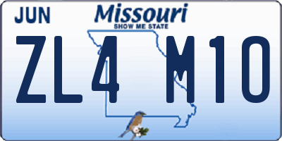 MO license plate ZL4M1O