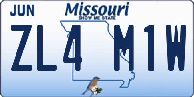 MO license plate ZL4M1W