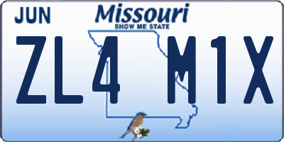 MO license plate ZL4M1X