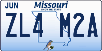 MO license plate ZL4M2A