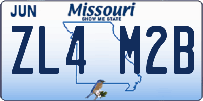 MO license plate ZL4M2B