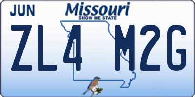 MO license plate ZL4M2G