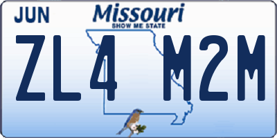 MO license plate ZL4M2M