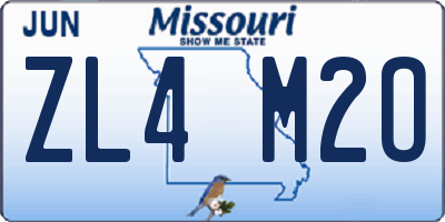 MO license plate ZL4M2O