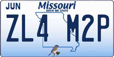 MO license plate ZL4M2P
