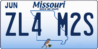 MO license plate ZL4M2S