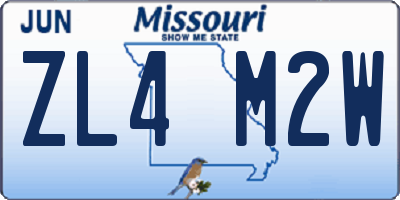 MO license plate ZL4M2W