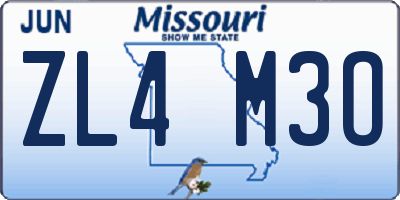 MO license plate ZL4M3O