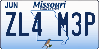 MO license plate ZL4M3P