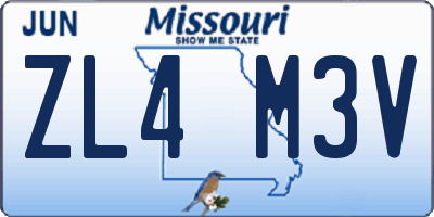 MO license plate ZL4M3V