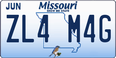 MO license plate ZL4M4G