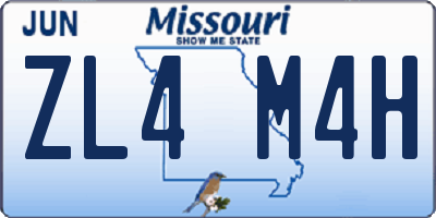 MO license plate ZL4M4H