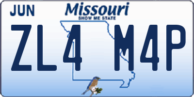 MO license plate ZL4M4P