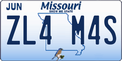 MO license plate ZL4M4S