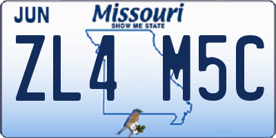 MO license plate ZL4M5C