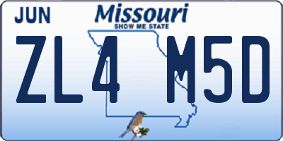 MO license plate ZL4M5D