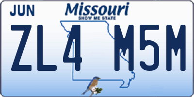 MO license plate ZL4M5M
