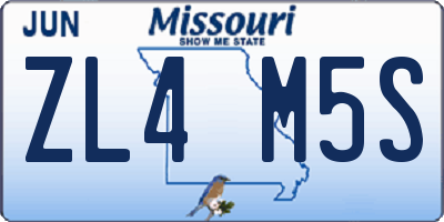 MO license plate ZL4M5S