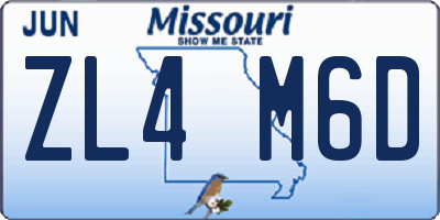 MO license plate ZL4M6D