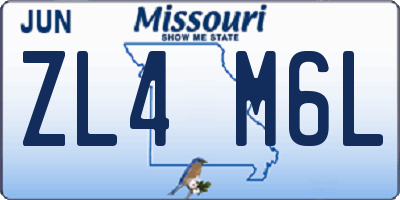 MO license plate ZL4M6L