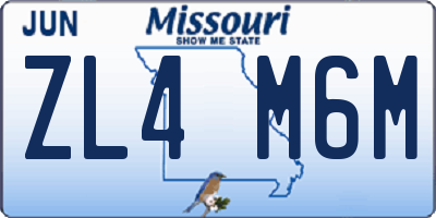MO license plate ZL4M6M