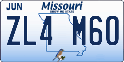 MO license plate ZL4M6O
