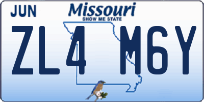 MO license plate ZL4M6Y