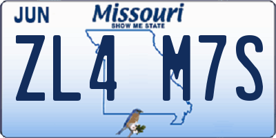 MO license plate ZL4M7S