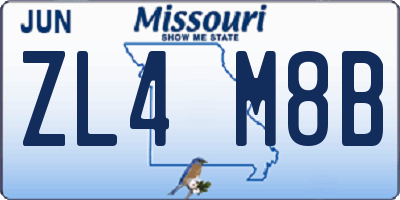 MO license plate ZL4M8B