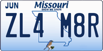 MO license plate ZL4M8R