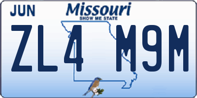 MO license plate ZL4M9M
