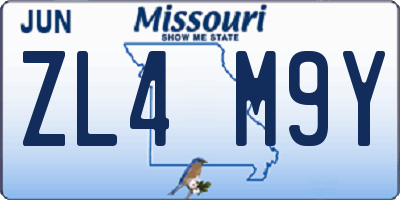 MO license plate ZL4M9Y