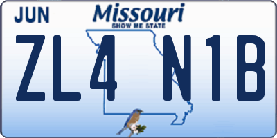 MO license plate ZL4N1B