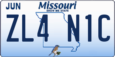 MO license plate ZL4N1C