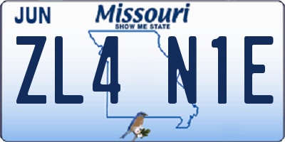 MO license plate ZL4N1E