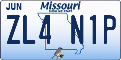MO license plate ZL4N1P
