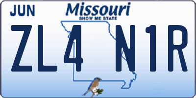 MO license plate ZL4N1R